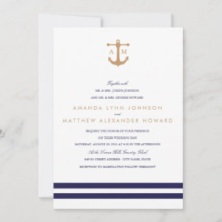 Nautical Navy Wedding Invitation