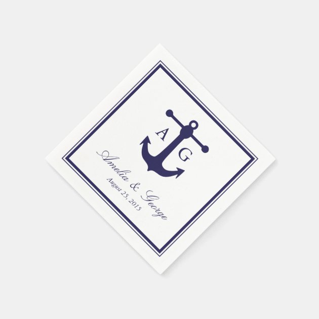 Nautical Navy Wedding Napkin