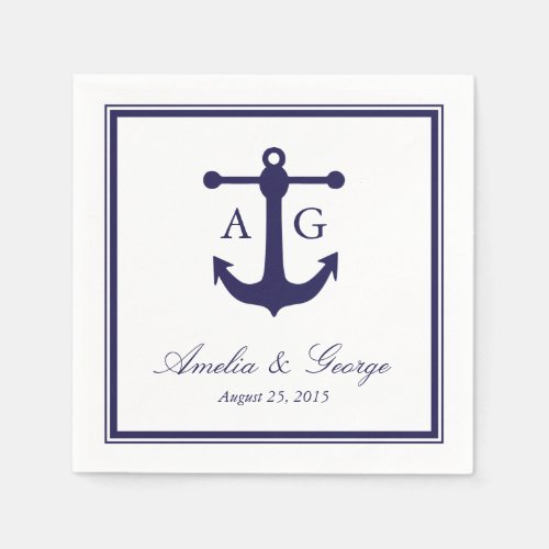 Nautical Navy Wedding Napkins