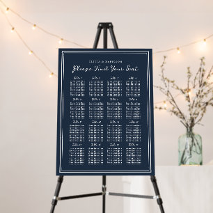 Nautical Navy Wedding Seating Chart Foam Board