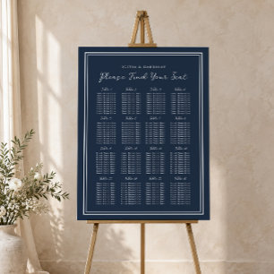 Nautical Navy Wedding Seating Chart Foam Board
