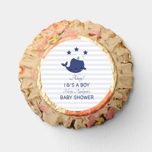 Nautical Navy Whale Ahoy Boy Baby Shower Favors