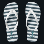 Nautical Navy & White Bachelorette Personalized Flip Flops<br><div class="desc">The perfect bachelorette footwear for your "Nauti" party! Our nautical anchor bridal party flip flops are the perfect way for your crew to stay comfortable and get all the attention everywhere you and your gals go! Add your custom wording to this design by using the "Edit this design template" boxes...</div>
