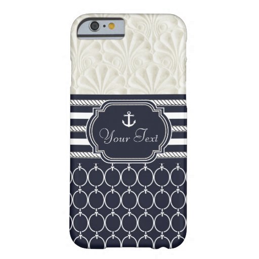 Nautical Navy & White Elegant Beach Theme Summer Barely There iPhone 6 Case