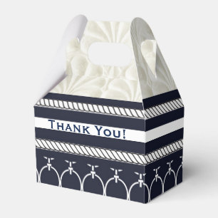 Nautical Navy & White Elegant Beach Wedding Favor Boxes