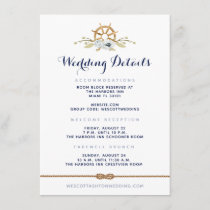 Nautical Navy &amp; White Infinity Wedding Details Enclosure Card