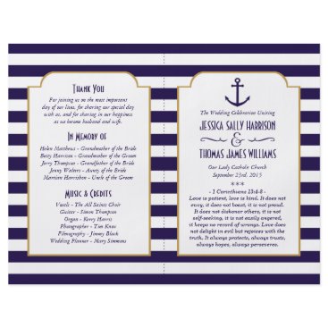 Nautical Navy & White Stripe Anchor Wedding Flyer Nautical Navy & White Stripe Anchor Wedding Flyer