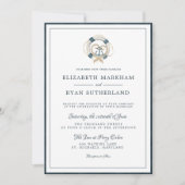 Nautical Navy & White Wedding | Anchored in Love Invitation (Front)
