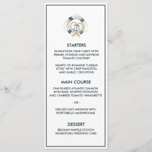 Nautical Navy & White Wedding Menu