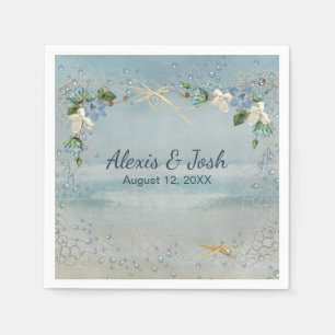 Nautical Net with Bubbles and Flowers Napkins