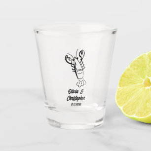 Nautical New England Wedding Favor Custom Lobster Shot Glass