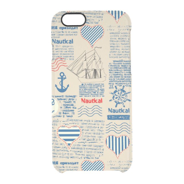 Nautical Newspaper Pattern Uncommon iPhone Case (Back)