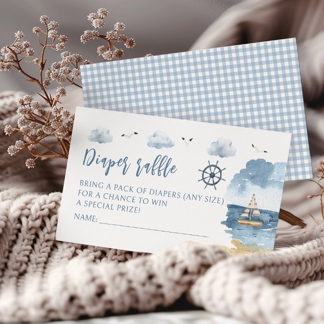 Nautical Ocean Ahoy It's a boy Diaper raffle cards (Creator Uploaded)