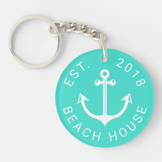 Nautical Ocean Beach House | Your Text Keychain
