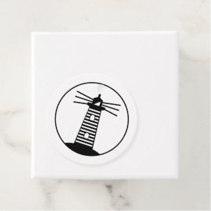 Nautical Ocean Beacon Lighthouse Striped Art Favor Tags