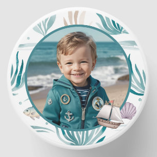 Nautical Ocean Birthday Photo Personalized Mini Candle Favors