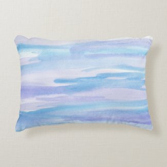 Nautical Ocean Blues Ombre Accent Pillow