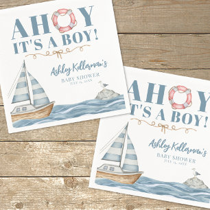 Nautical Ocean Boy Baby Shower Napkins
