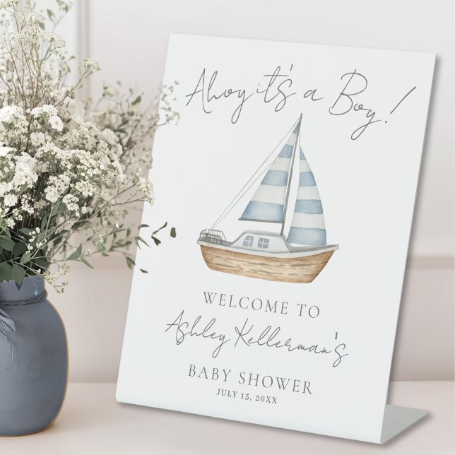 Nautical Ocean Boy Baby Shower Welcome Sign (Nautical Ocean Boy Baby Shower Welcome Sign)