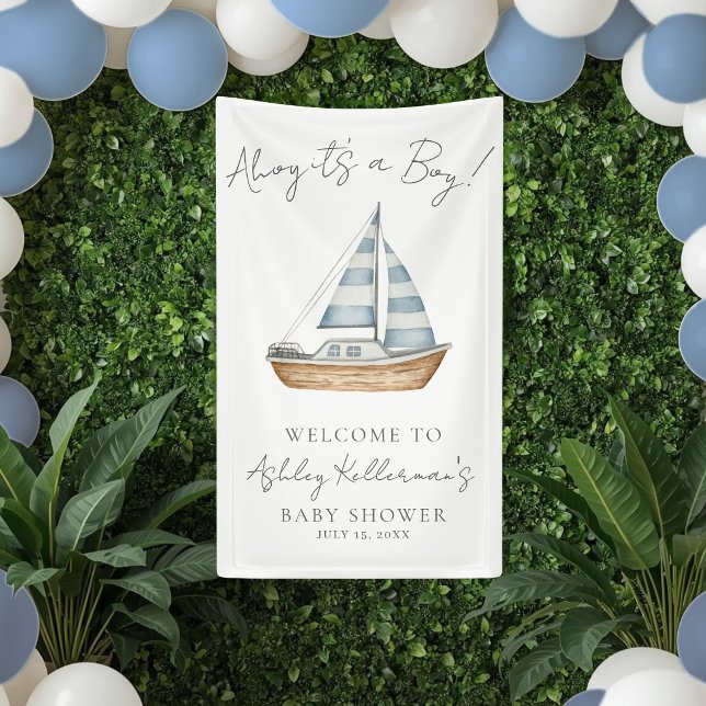 Nautical Ocean Boy Baby Shower Welcome Sign (Nautical Ocean Boy Baby Shower Welcome Sign)