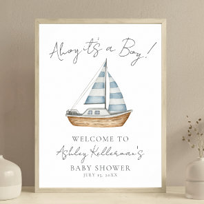 Nautical Ocean Boy Baby Shower Welcome Sign
