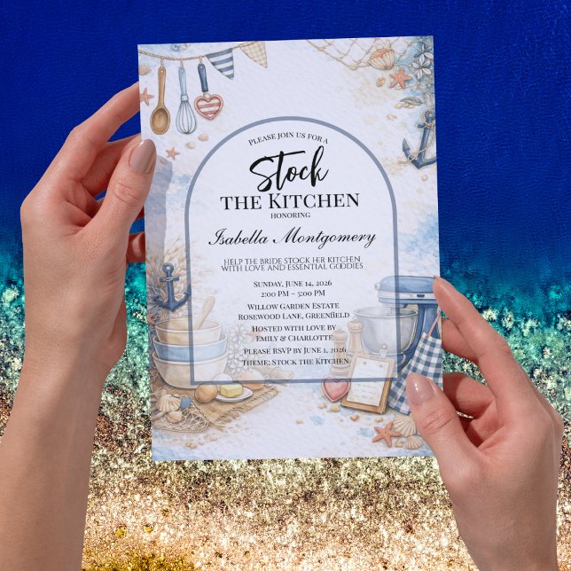 Nautical Ocean Bridal Shower Kitchen Themed Invitation (Nautical Ocean Kitchen Themed Invitations
)