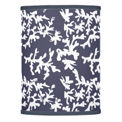 Nautical Ocean Coral Reef Blue and White Patterned Lamp Shade