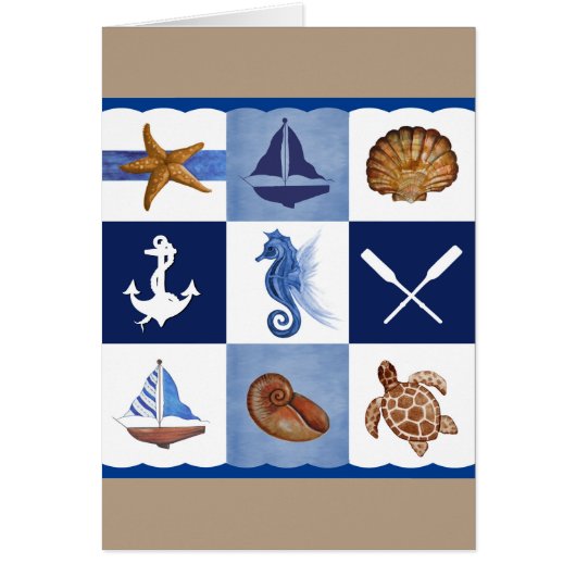 Nautical Ocean Designs Cards (Front)