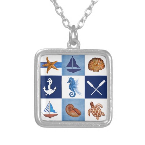 Nautical Ocean Designs Silver Plated Necklace