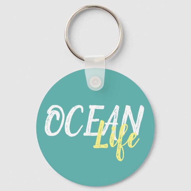 nautical OCEAN LIFE lettering | Keychain (Front)