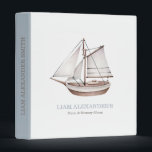Nautical Ocean Sailboat Baby Photo Album 3 Ring Binder<br><div class="desc">Keep your little sailors memories and photos in this adorable nautical sailor album.</div>
