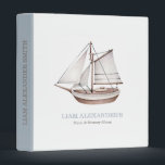 Nautical Ocean Sailboat Baby Photo Album 3 Ring Binder<br><div class="desc">Keep your little sailors memories and photos in this adorable nautical sailor album.</div>