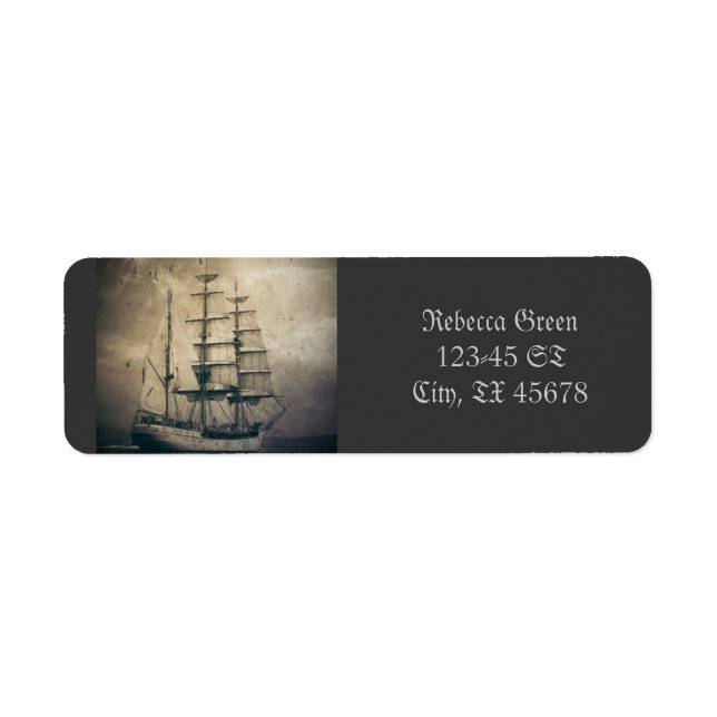 Nautical Ocean Sea Vintage Sailing sailboat Label (Front)