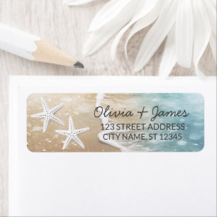 Nautical Ocean Starfish Beach Sand Return Address Label