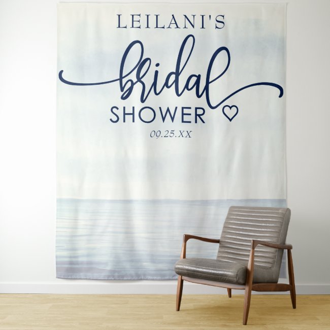 Nautical Ocean Watercolor Bridal Shower Tapestry