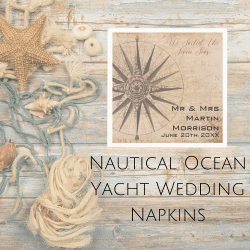 Nautical Ocean Yacht Wedding Napkins