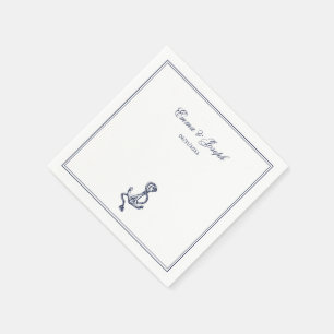 Nautical Oceanic classic navy Wedding Paper Napkin
