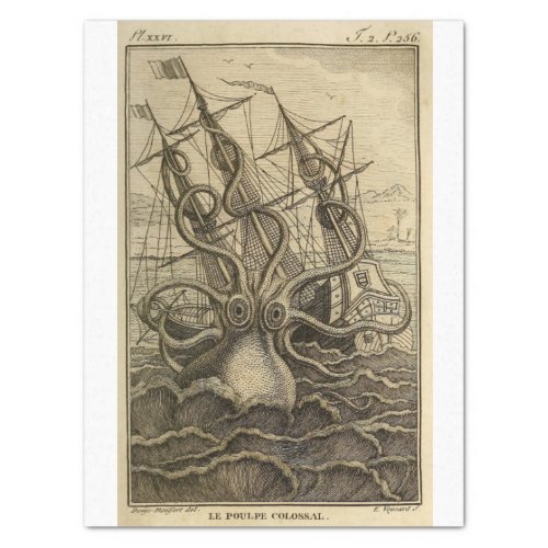 Nautical Octopus Boat Ephemera Decoupage Ship Tissue Paper