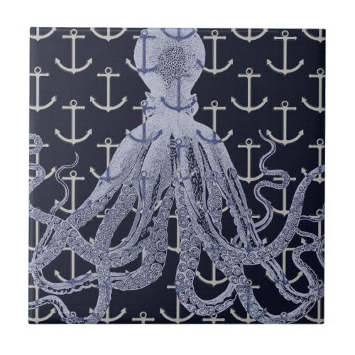 Nautical Octopus Ceramic Tile