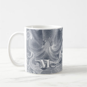 Nautical Octopus Coastal Beach House Monogram Coffee Mug