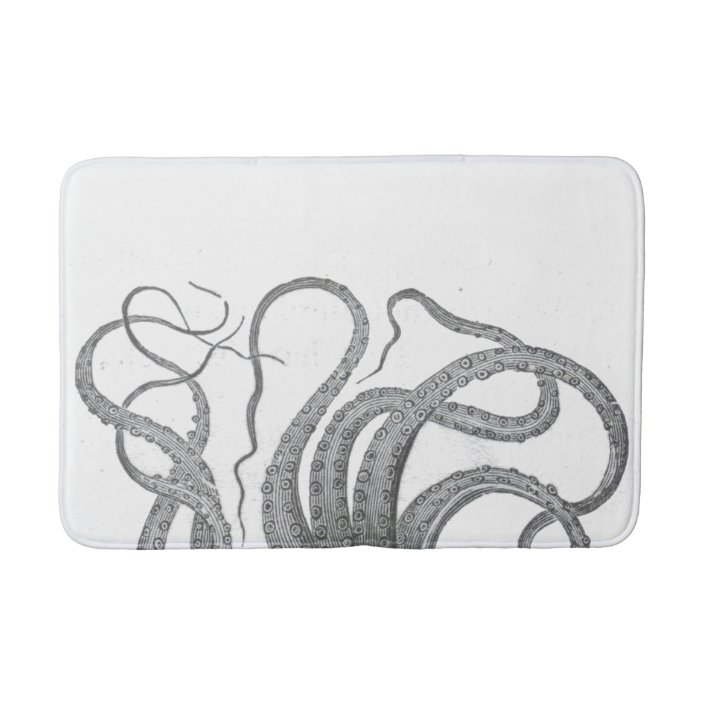 Nautical Octopus Tentacles Vintage Kraken Steampun Bathroom Mat Zazzle Com