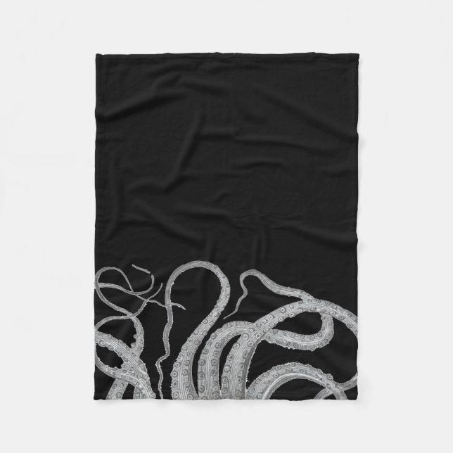 Nautical octopus tentacles vintage kraken steampun fleece blanket (Front)