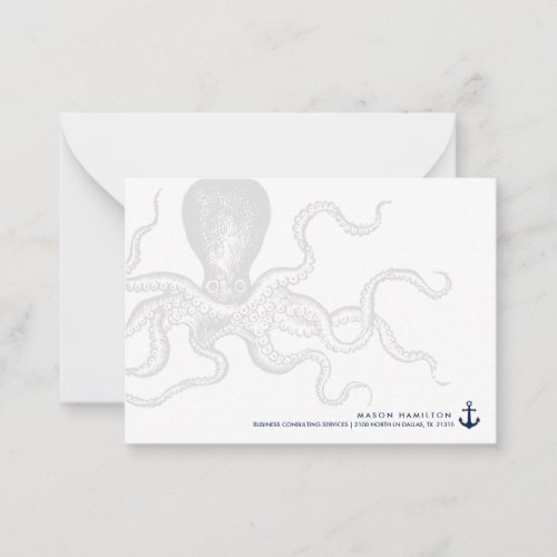 Nautical Octopus with Anchor  Notecard