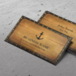 Nautical Old Anchor Vintage Metal Framed Business Card<br><div class="desc">Vintage Framed Wood Old Anchor Nautical Business Cards.</div>