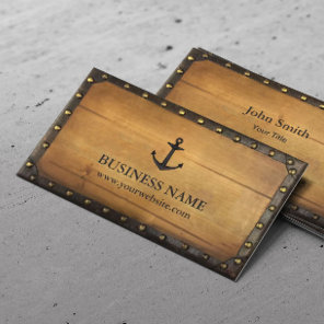 Nautical Old Anchor Vintage Metal Framed Business Card