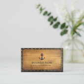 Nautical Old Anchor Vintage Metal Framed Business Card (Standing Front)