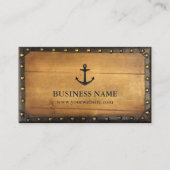 Nautical Old Anchor Vintage Metal Framed Business Card (Front)
