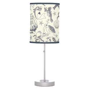 Nautical Old Sailor Tattoos Patterned Table Lamp