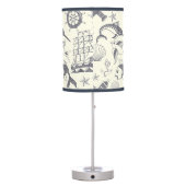 Nautical Old Sailor Tattoos Patterned Table Lamp (Back)