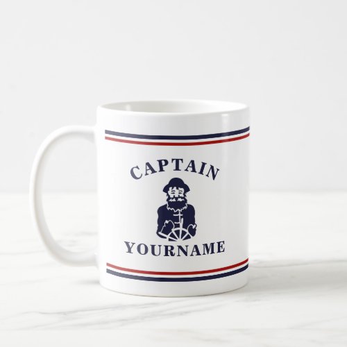 Nautical Old Scruff Captain Personalized Block Mug